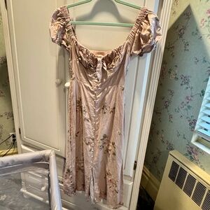 Altar'd State Alexis Floral Linen Midi Dress